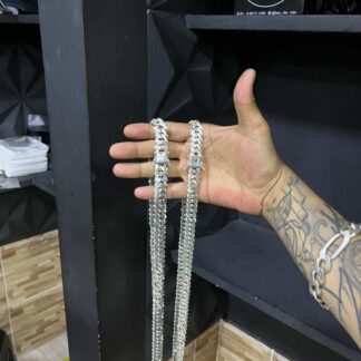 Corrente 15mm 80cm Grumet duplo prata 925