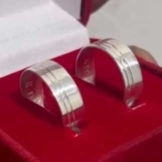 Aliança de 2 frisos polida